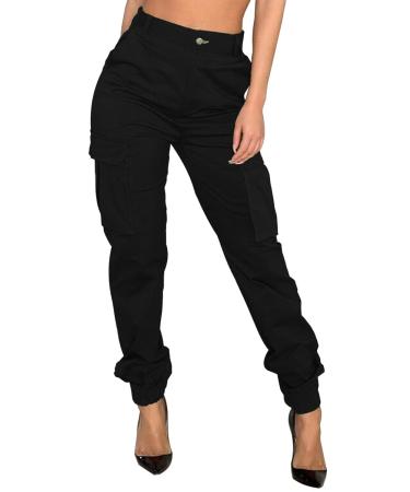 Womens Camo Pants Cargo Trousers Camouflage Lounge Pants Multi Outdoor Casual Jogger Sweatpants with Pocket X-Large 0bblack
