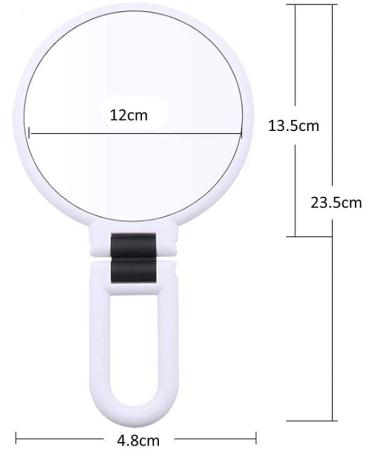 15x Magnifying Handheld Mirror - Double Sided Travel Folding Makeup Mirror - Buy Online on GoSupps.com