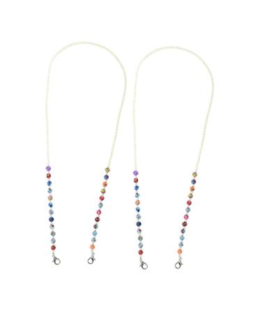 Frcolor 4 piece of mask anti-drop chain glasses chain holder for masks sunglasses for children men's glasses a sunglasses pearl chains mask rope mask strap artificial face mask pala