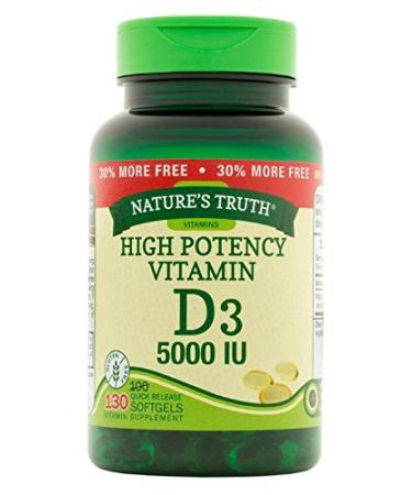 Nature's Truth High Potency Vitamin D3 5000 iu 130 Count (Pack of 3)