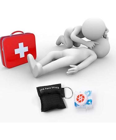 CPR Face Shields 5 Pcs Resuscitation Masks Keychain for First Aid Training (Black) - Buy Online on GoSupps.com