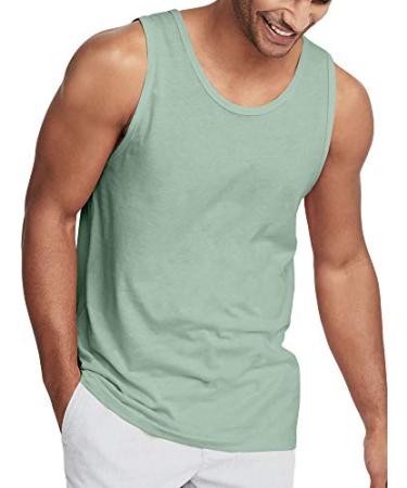 Hat and Beyond Mens Tank Top Soft Performance Boxing Gym Shirts Plain Muscle Tee X-Large 1hcc02_mint