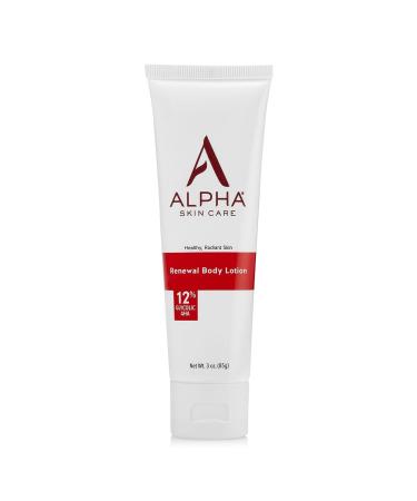 Alpha Skin Care Revitalizing Body Lotion 12% Glycolic AHA Simple & Effective Daily Moisturizer Hydroxy Acid Hydrates & Exfoliates for Soft Smooth Skin Anti-Aging Travel Size 3 Oz