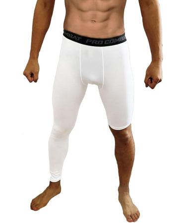 Jonscart One Leg Compression Tights Long Pants Basketball Sports Base Layer Underwear Active Tight White-right-long Large - Buy Online on GoSupps.com