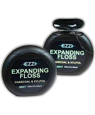 Ezzi Woven Stretchy Dental Floss - Naturally Waxed with Charcoal & Xylitol for Optimal Gum Cleaning - Mint Flavor - 90m - Buy Online on GoSupps.com