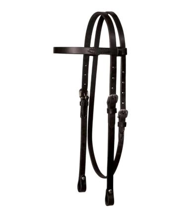 Tack Shack of Ocala- Reinsman Circle Y Lightweight Classic Smooth Browband Headstall, Western Headstall, Bridle, Headstall, Leather Headstall, Leather Western Headstall, Headstall for Horses Black