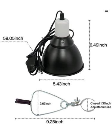 LytLStrox 200W Reptile Heat Lamp Holder Set Lampshade Clip and BS Plug for E27 UVA/UVB Bulbs Ideal Fixture for Tortoise Lizard Snake Spider Chick Pets in Terrariums - Buy Online on GoSupps.com
