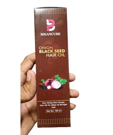 Bikancure Onion Black Seed Hair Oil 100ml for Dry Damaged Hair & Growth Oil Hair Care Natural Hair Growth Oil (Oil)  Brown  3.38 Fl Oz (Pack of 1)