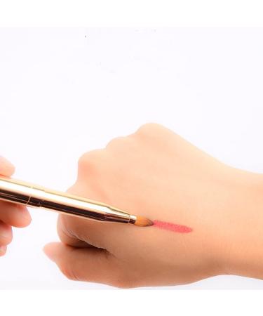 Buy 1PC Gold Retractable Lip Makeup Brush - Double-Ended Lip Brush Applicator with Cap for Women & Girls | Perfect Makeup Tool & Accessory - Buy Online on GoSupps.com