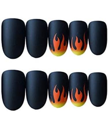 YONAIL 24/set Fake Nails Press On Nails Matte Fake Nail With Glue Artificial False Nails Full Cover Acrylic Fingernail Tips With Pre Design Glue On Nails - Buy Online on GoSupps.com