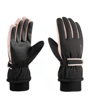 Ottsas Ski Gloves for Women Touchscreen and Waterproof Windproof pink,a