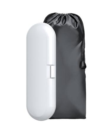 Travel case compatible with Philips electrical toothbrush travel etui cover with velvet bag compatible with toothbrushes Philips Premium - white
