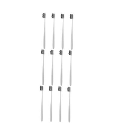Clispeed 12 pcs soft toothbrush toothbrush travel toothbrush travel toothbrush for travel toothbrush toothbrush with fine bristle household toothbrush so soft captivity child pp white