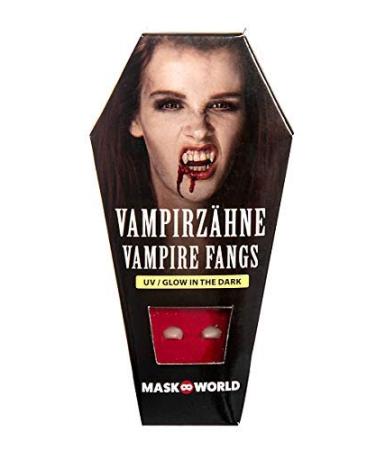 Maskworld UV Glow in the Dark Vampire Teeth - Reusable Halloween SFX Corner Teeth with Thermoplasty for Perfect Fit - Buy Online on GoSupps.com