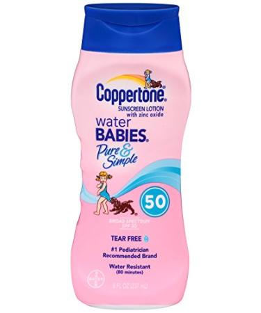 Coppertone Water Babies Pure & Simple SPF 50 8oz (Pack of 2) - Sunscreen for Sensitive Skin - Buy Online on GoSupps.com