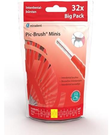 Miradent Pic-Brush Minis - 0.5mm Interdental Brushes | 32 Pieces for Thorough Cleaning | Ergonomic Handle | Perfect for On-the-Go - Buy Online on GoSupps.com