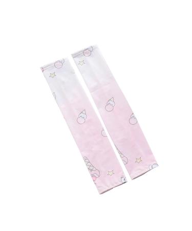 Nilioyul 1 Pair Children Arm Sleeves Ice Silk Sleeve Summer Elastic Sun Protection Cover Lightweight Breathable Arms Gloves Type 1