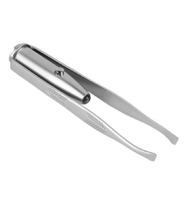 Eyebrow Hair Remover Tweezers Creative Makeup Hand Tool with LED Light Batteries Included