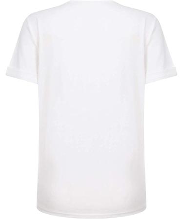 Women's White Butterfly Print Short Sleeve Blouse - Cute Graphic Crew Neck Tee - Buy Online on GoSupps.com