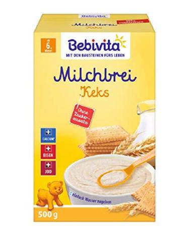Bebivita Milk Porridge without added sugar bulk pack Milk Porridge Biscuit pack of 4 (4 x 500 g) Milk Porridge Biscuit Runners