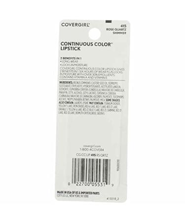 COVERGIRL Continuous Color Lipstick Rose Quartz 415 - 0.13 oz | Packaging May Vary - Buy Online on GoSupps.com