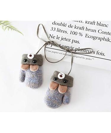 iEasey Baby Toddler Winter Mittens - Cute Bear Design | Cold Weather Fleece Gloves for Boys & Girls 0-3 Years | Ski Snow Insulated Gloves with String | Gift Idea - Grey - Buy Online on GoSupps.com