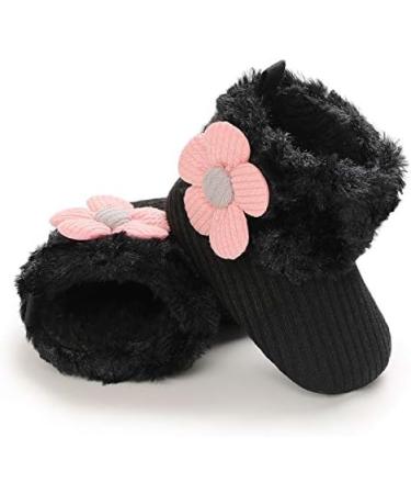 Spring Winter Warm Fleece Booties for Baby | Non-Slip Soft Sole Shoes for Boys Girls | Adjustable Prewalker Boots 0-18 Months (12-18 Months, Black) - Buy Online on GoSupps.com