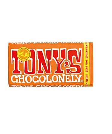 Tony's Chocolonely Milk Chocolate Bars Caramel & Sea Salt 180g Pack of 4