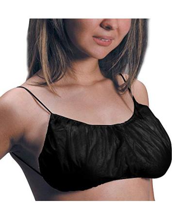 Pack of 50 Black Disposable Bras Bikini,Shoulder Loops, Individually Packed - Spray Tan, Spa Salon Top Garment Underwear, Airbrush Spray Tanning Bra - Buy Online on GoSupps.com