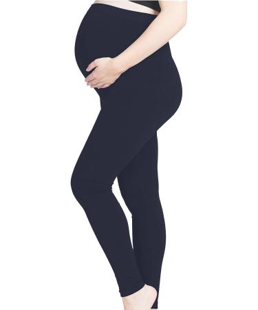 SHADOW DANCE UK Maternity Pregnancy Over Bump Leggings Baby Tights Support Belly 10 Navy Blue