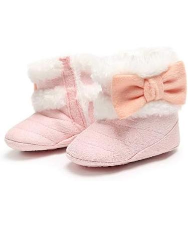 RVROVIC Baby Winter Snow Boots- Bowknot Anti-Slip Fleece Toddler Prewalkers (12-18 Months, Pink) - Buy Online on GoSupps.com