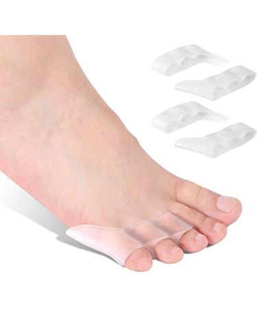 Gel Pinky Toe Separator  2 Pairs Three-Holes Gel Little Toe Separators Soft Toe Corrector Straightener Toe Spacers for Curled Pinky Toes  Overlapping Toe  Blisters  Pain Relief from Friction