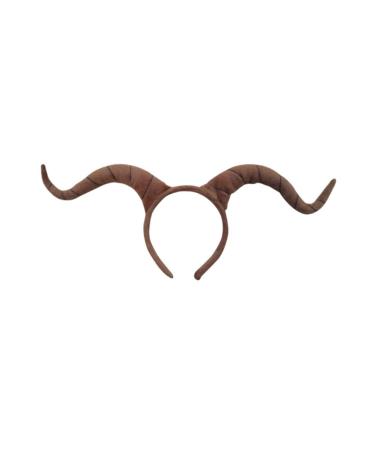 Lurrose Easter Headband Simulation Antelope Horn Hair Hoop Solid Color Hair Accessory Exaggerated Headwear Christmas Headpiece Coffee