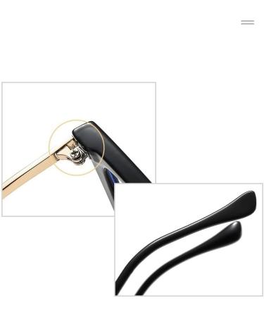Parwana Mode Oversized Cat Eyes Reading Glasses for Women - Trendy Anti-Glare & Blue Light Blocking - Black +100 - Buy Online on GoSupps.com