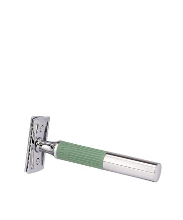 M HLE NEO Safety Razor - Eco-Friendly Double Edge Razor for Beginners & Experienced Shavers | Chrome & Sage Green Grip | Perfect for Men & Women - Buy Online on GoSupps.com