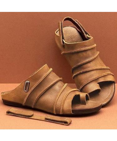 Women's Comfy Orthotic Sandals with Arch Support - Yellow PU Leather Platform Shoes - Size 39CN - Buy Online on GoSupps.com
