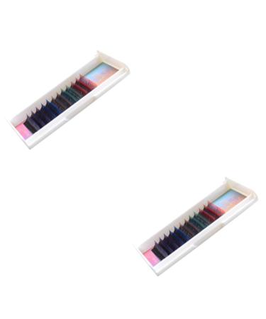 FRCOLOR 2 Sets Colored Eyelashes Volume Eyelashes Strip Fancy Ball False Eyelashes Fake Eyelashes No Irritation False Lashes Natural Exaggerated Fake Eyelashes Mix 3d Extend