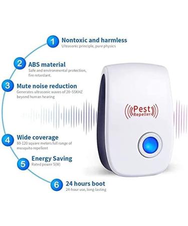 6-Pack Ultrasonic Pest Repeller | Electronic Plug-in Sonic Control for Insects, Roaches, Ants, Mice, Bugs, Rodents, Mosquitoes, Spiders - Buy Online on GoSupps.com