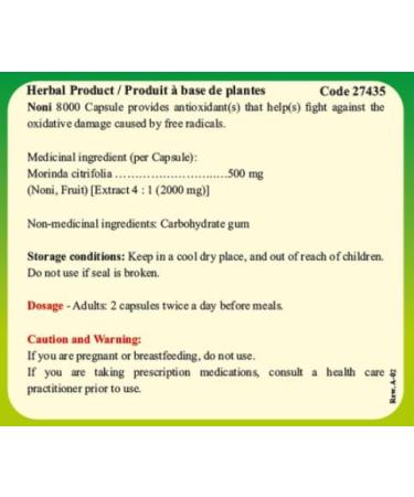 Ayur365 Noni 8000 Capsules 60 ct. - Buy Online on GoSupps.com