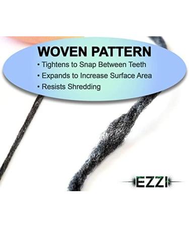 Ezzi Woven Stretchy Dental Floss - Naturally Waxed with Charcoal & Xylitol for Optimal Gum Cleaning - Mint Flavor - 90m - Buy Online on GoSupps.com