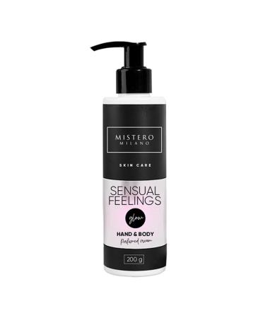 Mistero Milano Sensual Feelings Perfumed Body and Hand Cream with Particles Intensive and Deep Soothing and Moisturising Improves the Firmness of the Skin on Hands and Feet 200 g