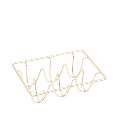 Mikikit Decorative Egg Holder Stackable Egg Holder for Refrigerator Egg Tray Wrought Iron Represent Golden 12*8CM