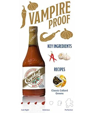 Crystal Louisiana's Pure Hot Sauce with Garlic - 12 oz, Medium Heat - Aged Cayenne Peppers for Gumbo to Bloody Mary's - 1 Pack - Buy Online on GoSupps.com