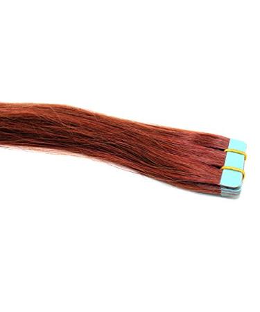 Tape In/On 100% Human Hair Remy Hair Extensions Hair Extension 2.5g / Weft (50cm - 10 Wefts - #14 Red)