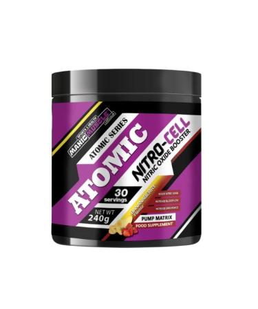 Manic Muscle Labs Atomic Nitro-Cell Nitric Oxide Pump Booster | Pre Workout Non Stim | L-Arginine | Beta Alanine | Beetroot Extract | Citrulline | Taurine | Potassium | Magnesium | 30 Servings Bananaberry
