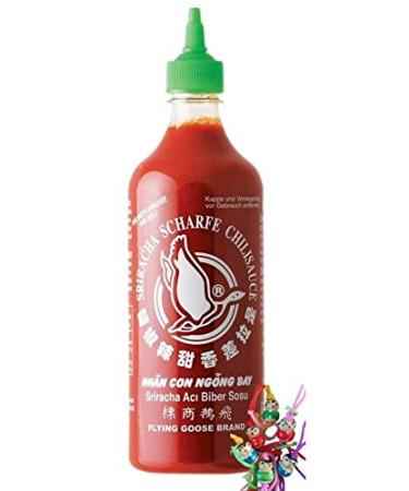 yoaxia Marke Yoaxia Branded Kit 730 ml FLYING GOOSE Sriracha Sharp Chili Sauce Hot Chilli + Small Lucky Bag - Wooden Doll