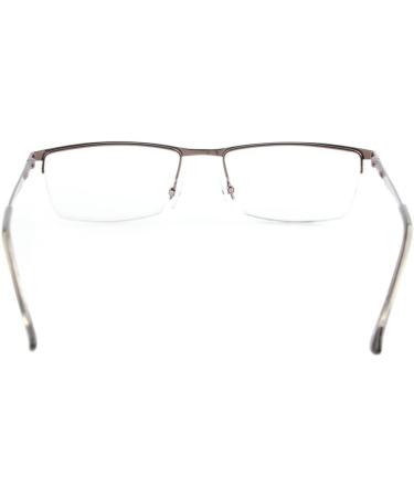Eyekepper Half Rim Metal Reading Glasses +1.25 - Stylish Brown Spring Hinge Frames for Comfortable Reading - Buy Online on GoSupps.com