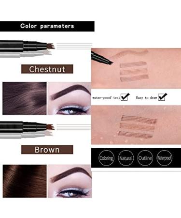 Ziborn Microblade Brow Pen - Waterproof 4-Tip Professional Eyebrow Definer (Brown) - Buy Online on GoSupps.com