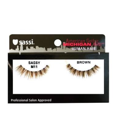 Sassi 804-M11 Michigan Ave 100% Human Hair Sassy Eyelashes Brown 6 Count