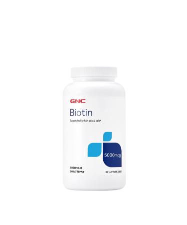 GNC Biotin 5000 mcg | Supports Healthy Hair Skin & Nails | 240 Capsules